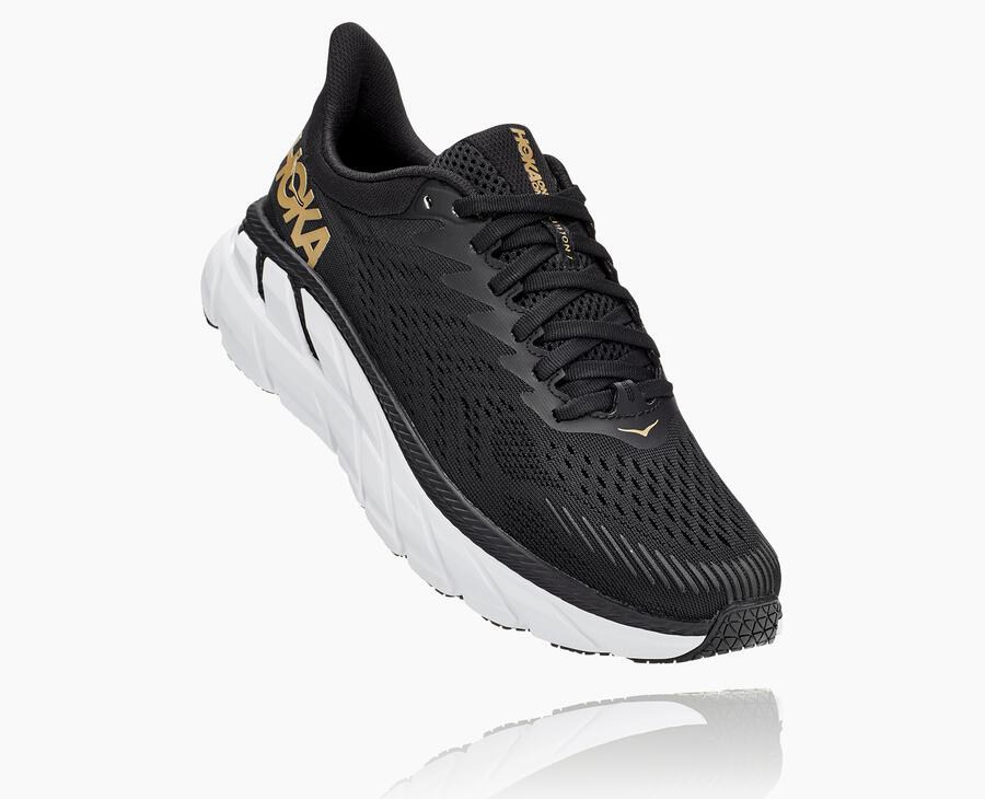 Tenis Hoka One One Mujer Negros/Blancos - Clifton 7 - BCGK29783